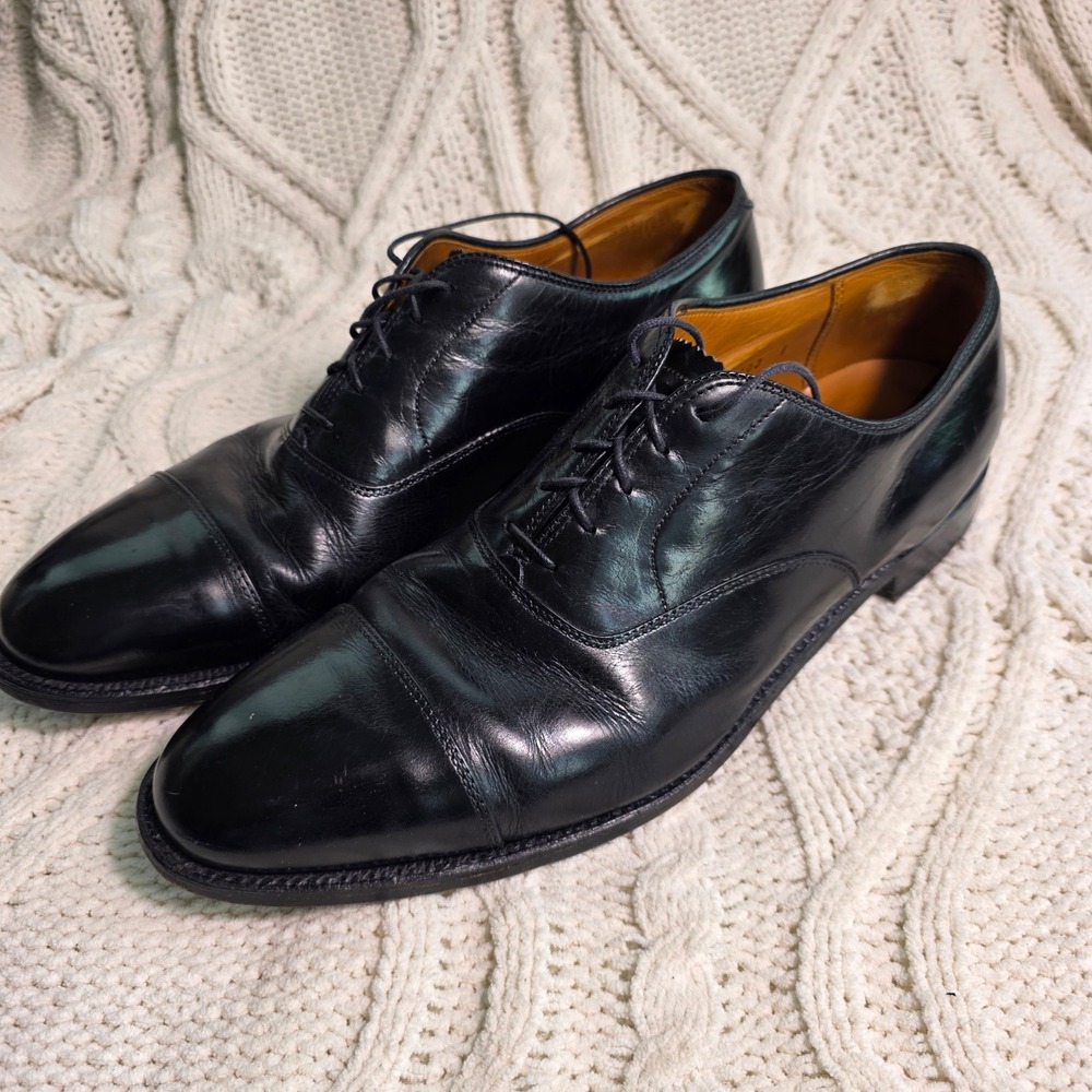 ALDEN 907 12.5 AA / B Black Calfskin Cap Toe Straight Tip Balmoral Oxford Shoes
